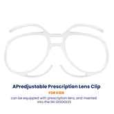 Miles Kids Prescription Snowboard Goggles Adjustable Lens Clip